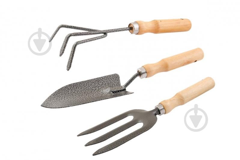 Набір садового інструменту MasterTool Garden WOOD 3 шт. (14-6099) - фото 1