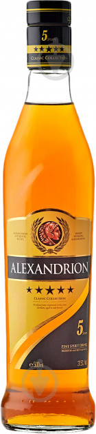 Крепкий алкогольный напиток ALEXANDRION 5 звезд 37.5% (5942122000245) 0,5 л - фото 1