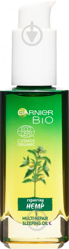 Масло для лица Garnier Garnier Bio с эфирным маслом конопли для восстановления истощенной чувствительной кожи лица 30 мл - фото 1