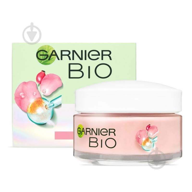 Крем для обличчя день-ніч Garnier Bio з олією шипшини для надання сяйва тьмяній шкірі обличчя 50 мл - фото 2