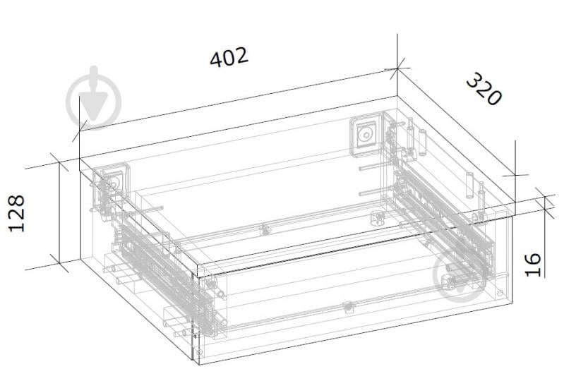 Стол-ящик Грейд ТОРИНО 128х402х320 мм белый/белый - фото 2