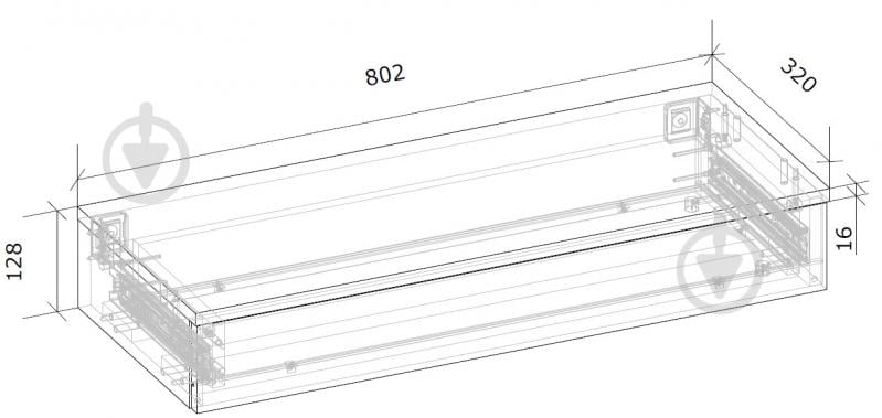 Стіл-шухляда Грейд ТОРІНО 128х802х320 мм білий матовий/білий матовий - фото 2