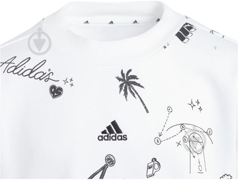 Джемпер Adidas Brand Love Allover Print IA1575 р.140 білий - фото 3