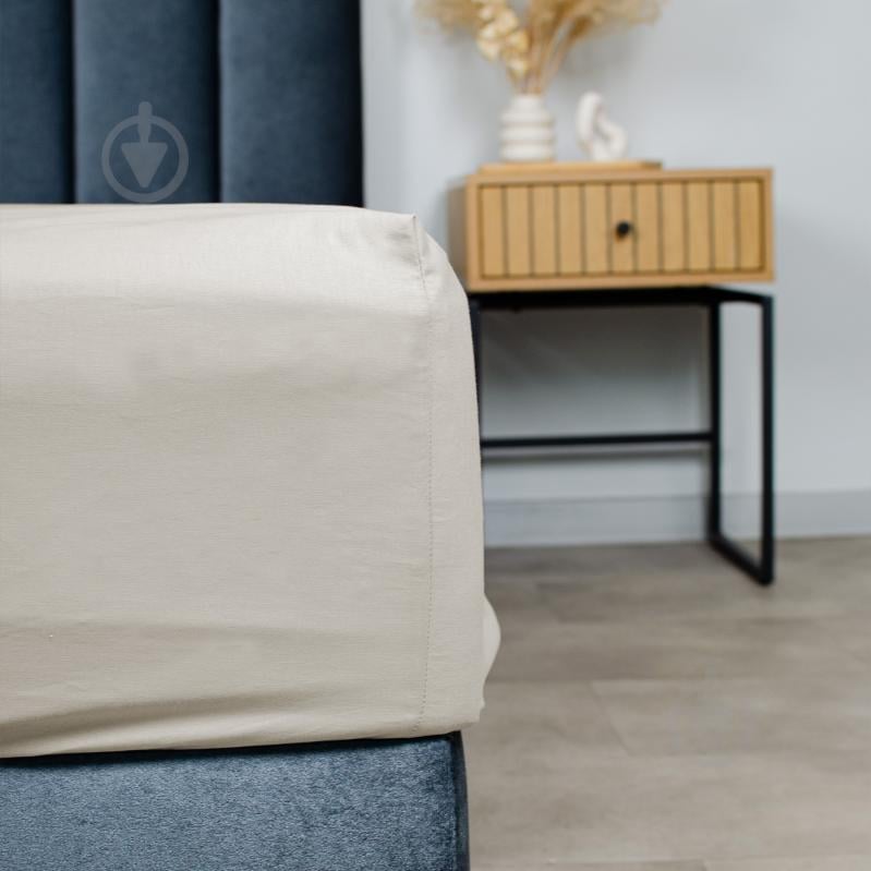 Простынь на резинке Моно 160x200 см бежевый - фото 2