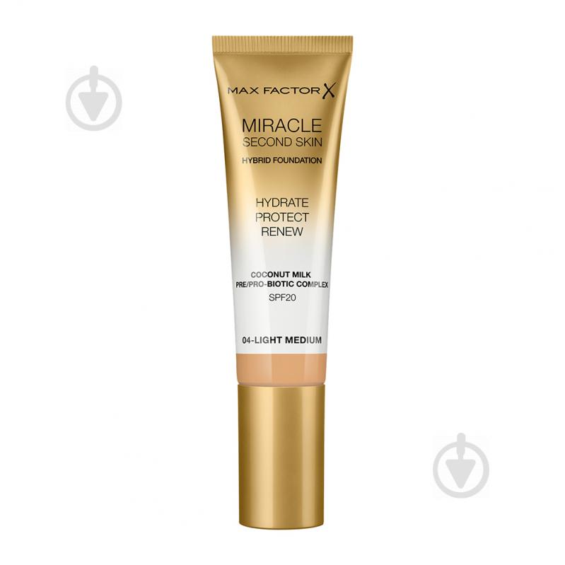 Тональная основа Max Factor Miracle Second Skin 04 Light Medium 30 мл - фото 1