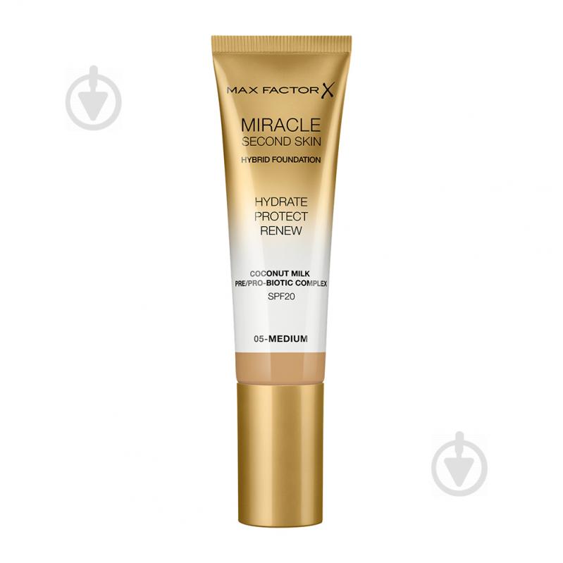 Тональна основа Max Factor Miracle Second Skin 05 Medium 30 мл - фото 1