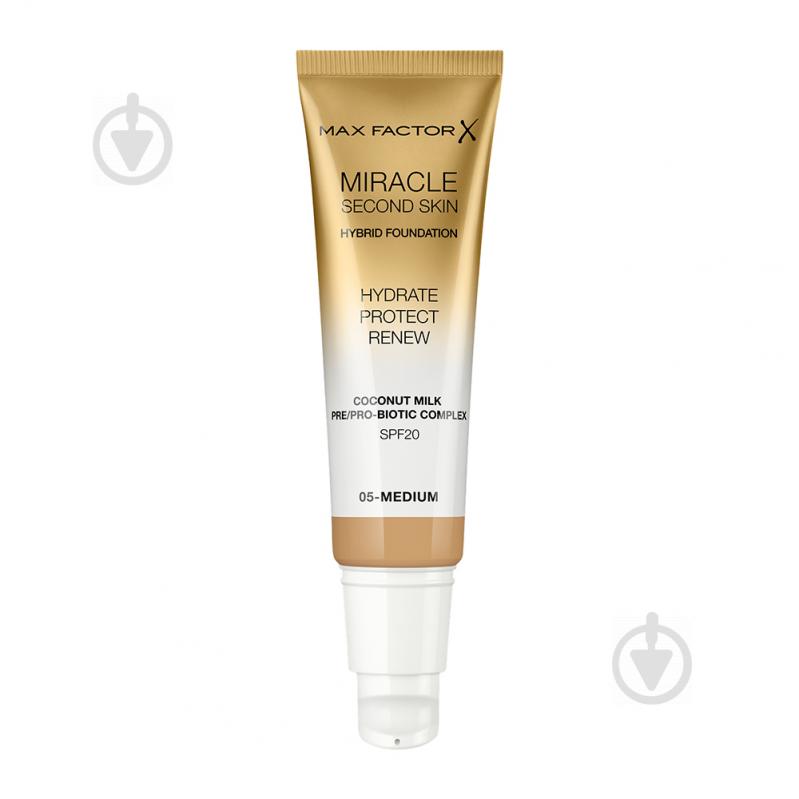 Тональна основа Max Factor Miracle Second Skin 05 Medium 30 мл - фото 3