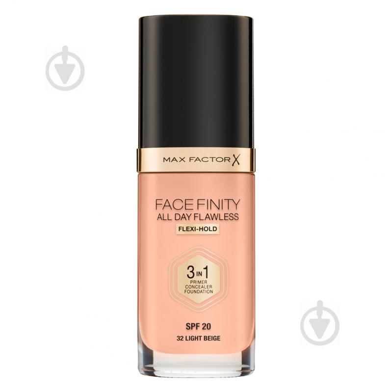 Тональна основа Max Factor Facefinity All Day Flawless 3-in-1 32 Light Beige 30 мл - фото 1