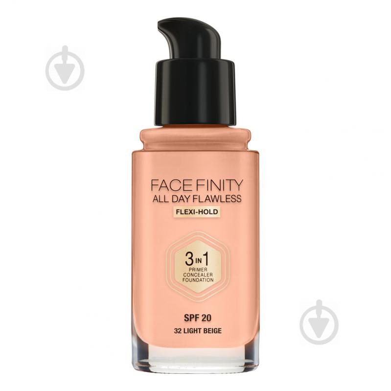 Тональна основа Max Factor Facefinity All Day Flawless 3-in-1 32 Light Beige 30 мл - фото 3