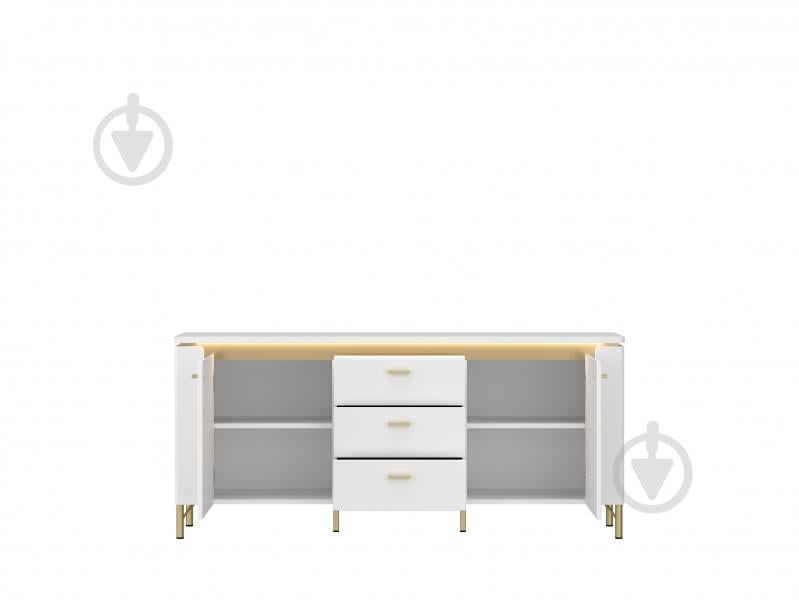 Тумба під ТВ Meble Wojcik Lazio 2D3S 1553x700x400 мм золотистий/альпійський білий - фото 2 Тумба під ТВ Meble Wojcik Lazio 2D3S 1553x700x400 мм золотистий/альпійський білий - фото 2