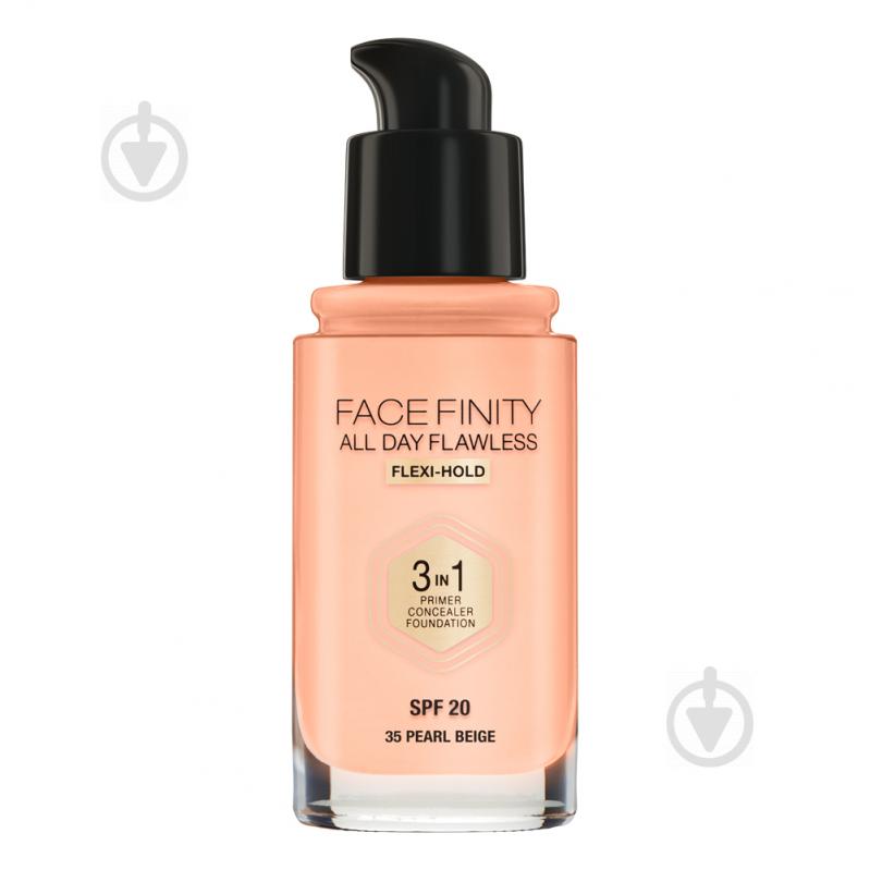 Тональная основа Max Factor Facefinity All Day Flawless 3-in-1 35 Pearl Beige 30 мл - фото 3