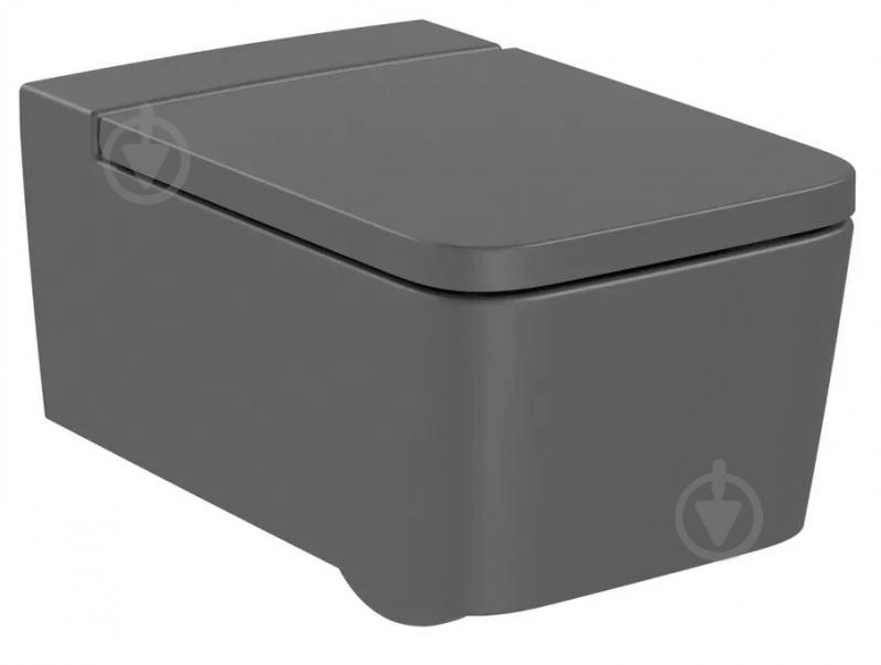 Унитаз подвесной ROCA Inspira Square Rimless Onyx - фото 1 Унитаз подвесной ROCA Inspira Square Rimless Onyx - фото 1