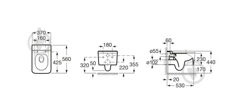 Унитаз подвесной ROCA Inspira Square Rimless Onyx - фото 2 Унитаз подвесной ROCA Inspira Square Rimless Onyx - фото 2