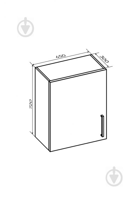 Шкаф верхний распашной 450x720x300 мм белая аляска - фото 3