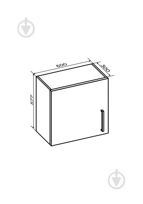 Шкаф верхний распашной 600x577x300 мм белая аляска - фото 3