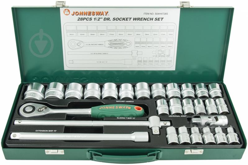 Набор головок Jonnesway   28 шт. S04H4728S - фото 1