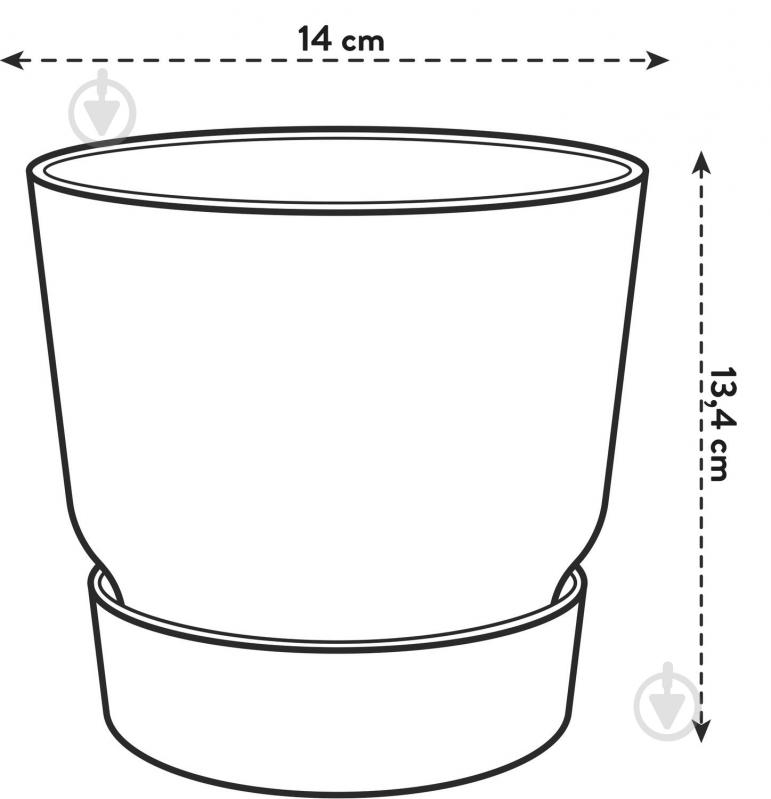 Вазон пластиковий Elho Greenville round 14 см круглий 1,4 л графіт темний (493080) - фото 2