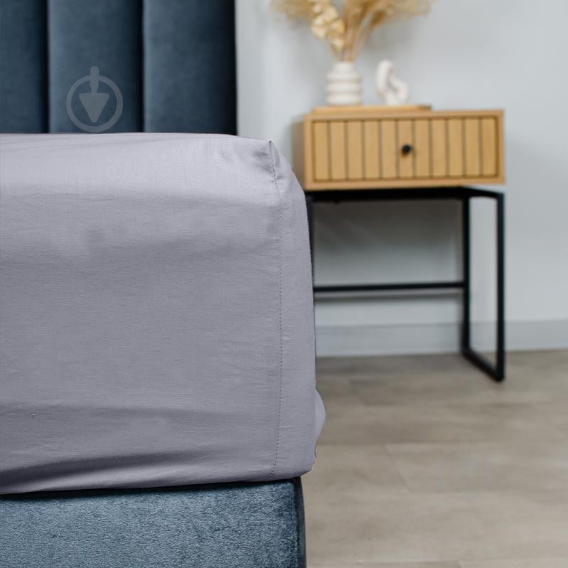 Простирадло на резинці Моно 180x200 см сірий - фото 4