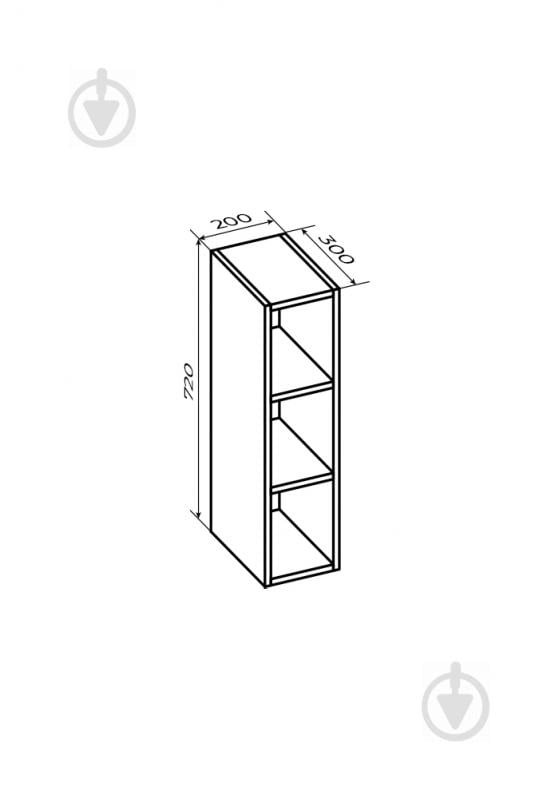 Шафа верхня відкрита 200x720x300 мм біла аляска - фото 2