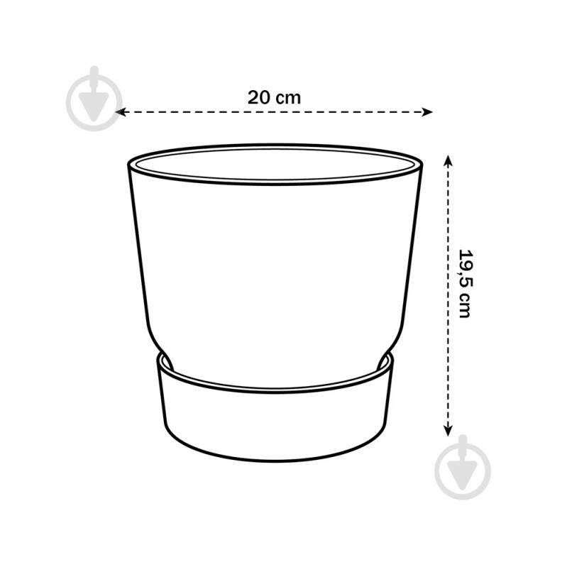 Вазон пластиковий Elho Greenville round 20 см круглий 3,8 л білий (356804) - фото 2