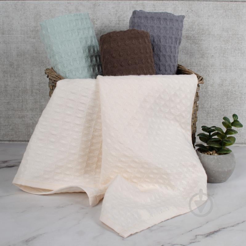 Рушник вафельний 40x60 см бірюзовий - фото 2 Рушник вафельний 40x60 см бірюзовий - фото 2