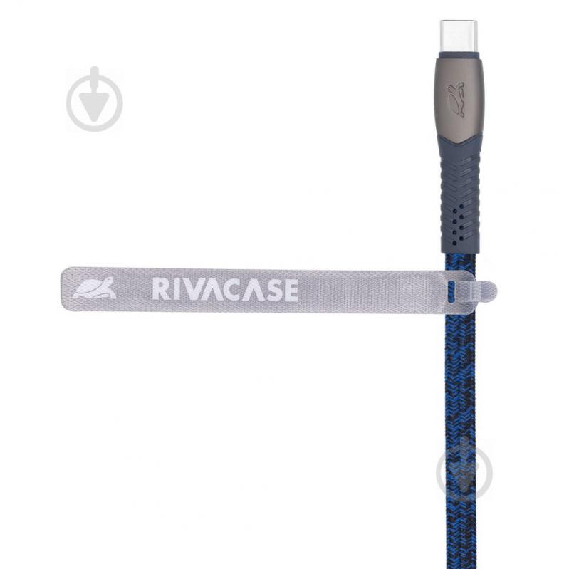 Кабель RivaCase PS6105 BL12, Type-C/Type-C тканевая оплетка 1,2 м Blue (PS6105 BL12) - фото 2