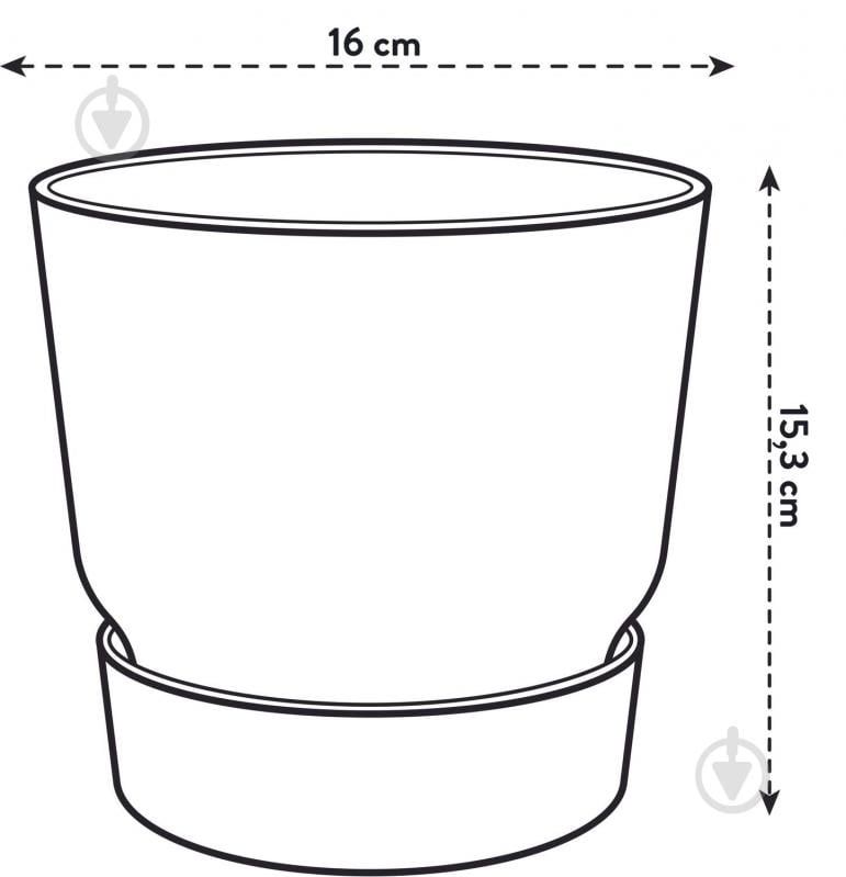 Вазон пластиковий Elho Greenville round 16 см круглий 2,1 л зелений (493240) - фото 2