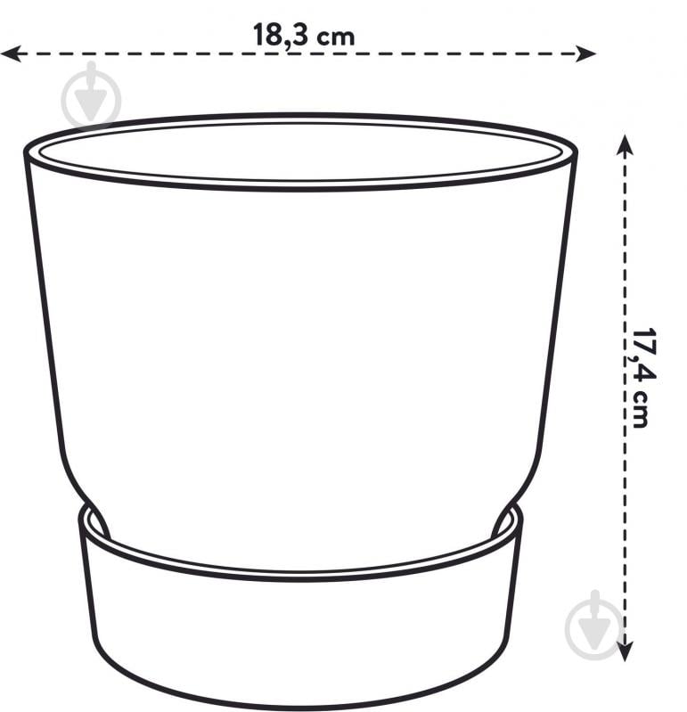 Вазон пластиковый Elho Greenville round 18 см круглый 3,2 л белый (493370) - фото 4