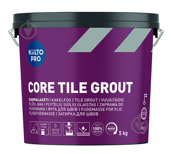 Затирка для плитки Kiilto Core Tile Grout 450 5 кг черный - фото 1