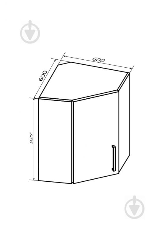 Шкаф верхний угловой трапеция 600x927x600 мм белая аляска - фото 2