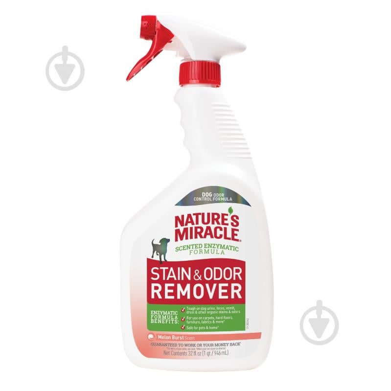 Спрей-винищувач запахів і біологічних плям 8in1 NM Dog Stain&Odor Remover Spray Melon з ароматом дині 946 мл - фото 1