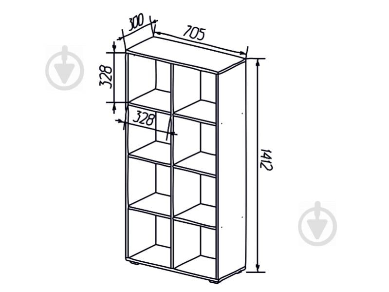 Стелаж ЛДСП DC 1412x705x301 мм кантрі ЛДСП полиці 8 шт. - фото 2
