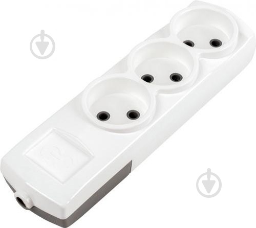 Колодка Gunsan без заземления 3 гн. без выключателя белый 01261100-001300 - фото 1