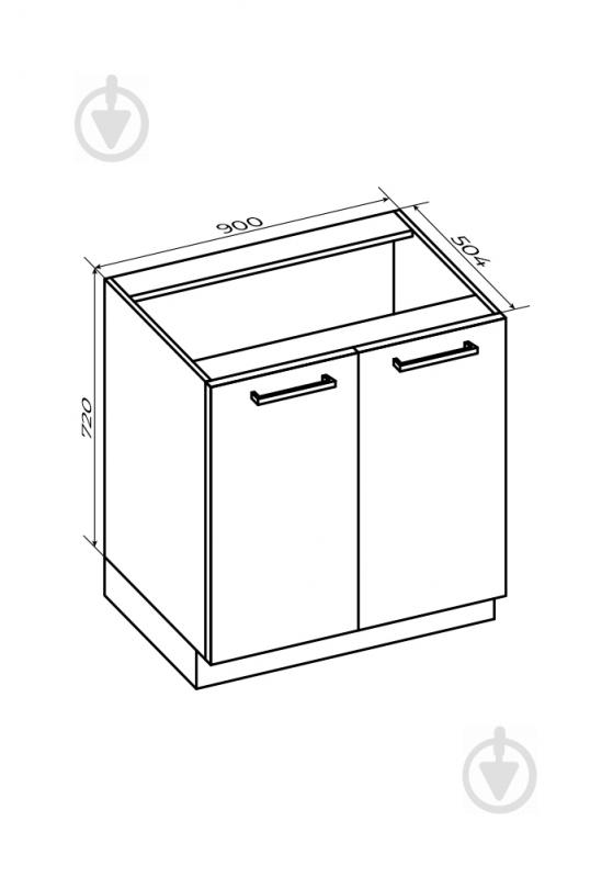 Тумба под мойку распашная 900x820x504 мм белый (НС2м 90/82 Білий ) - фото 2