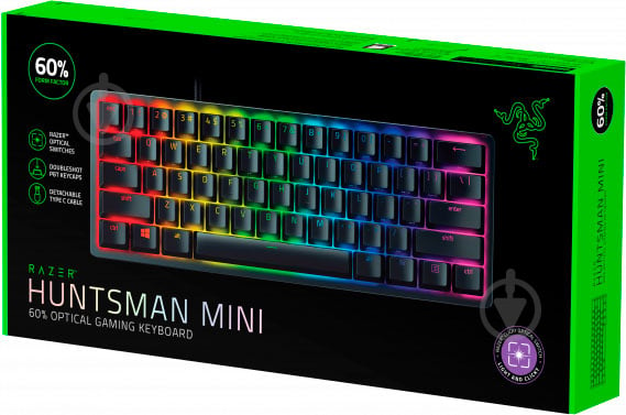 Клавиатура игровая Razer Huntsman mini Purple Switch ENG (RZ03-03390100-R3M1) black - фото 9