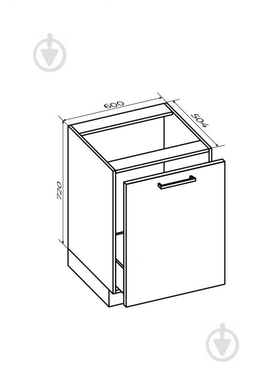 Тумба під мийку з тандембоксом Hettich 600x820x504 мм білий (НСям 60/82 Білий ) - фото 2