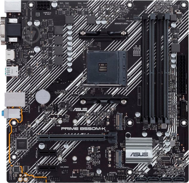 Материнская плата Asus PRIME_B550M-K (Socket AM4, AMD B550, mini ATX) - фото 1