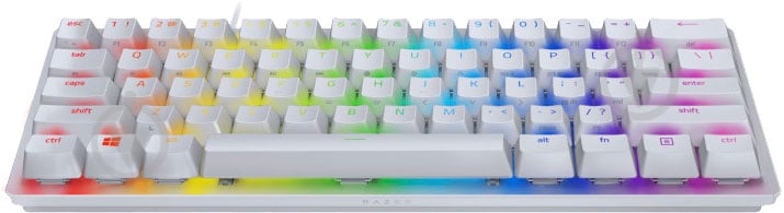 Клавіатура ігрова Razer Huntsman mini Mercury Edition Purple Switch ENG (RZ03-03390300-R3M1) white - фото 2