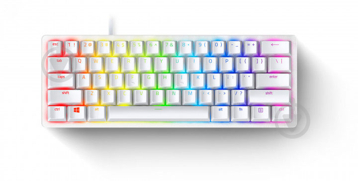 Клавіатура ігрова Razer Huntsman mini Mercury Edition Purple Switch ENG (RZ03-03390300-R3M1) white - фото 3