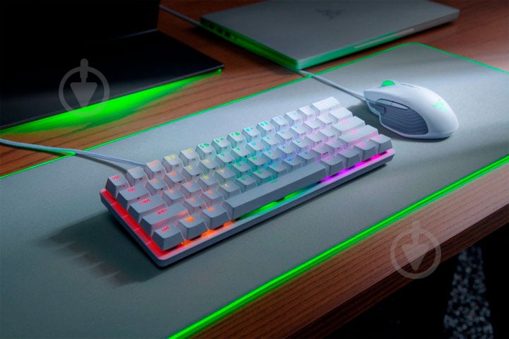 Клавіатура ігрова Razer Huntsman mini Mercury Edition Purple Switch ENG (RZ03-03390300-R3M1) white - фото 5