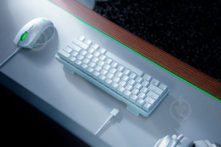 Клавіатура ігрова Razer Huntsman mini Mercury Edition Purple Switch ENG (RZ03-03390300-R3M1) white - фото 6