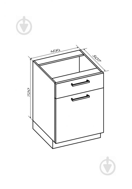 Тумба с 1-м тандембоксом Hettich 400x820x507 мм белый (НСя1 40/82 Білий ) - фото 2