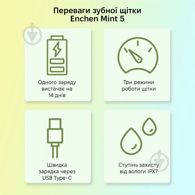 Электрическая зубная щетка ENCHEN Mint5 Sonik Green (MINT5-G) - фото 2