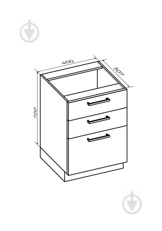 Тумба нижня з 3-ма тандембоксами Hettich 400x820x507 мм білий аляска - фото 2