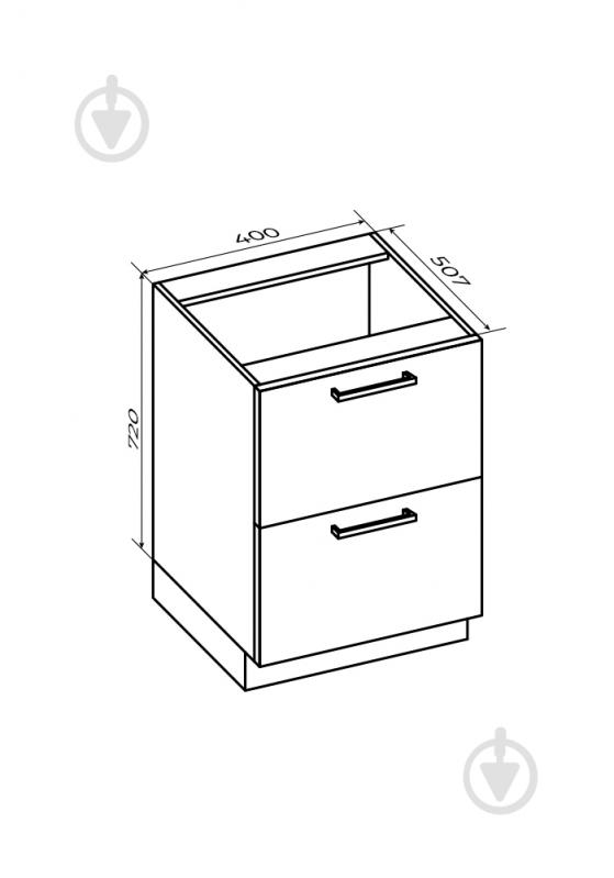 Тумба с 2-мя тандембоксами Hettich 400x820x507 мм белый (НСя2 40/82 Білий ) - фото 2