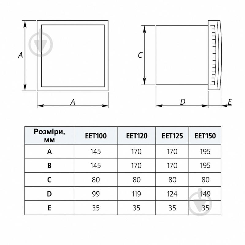 Вентилятор EUROPLAST EET150T - фото 2