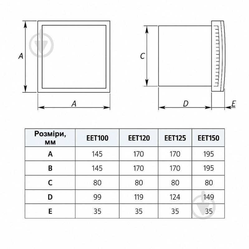 Вентилятор EUROPLAST E-extra EET100HT EET100HT - фото 3