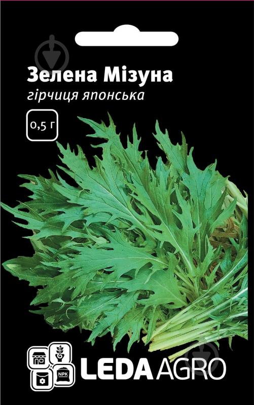 Насіння LedaAgro гірчиця салатна Зелена Мізуна японська 0,5 г (4820119792742) - фото 1