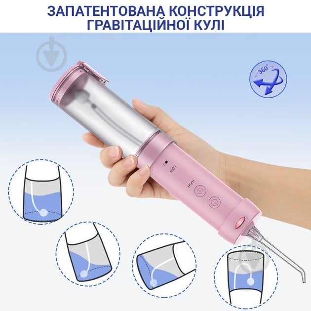 Ирригатор h2ofloss H2O-HF10-pink - фото 4 Ирригатор h2ofloss H2O-HF10-pink - фото 4