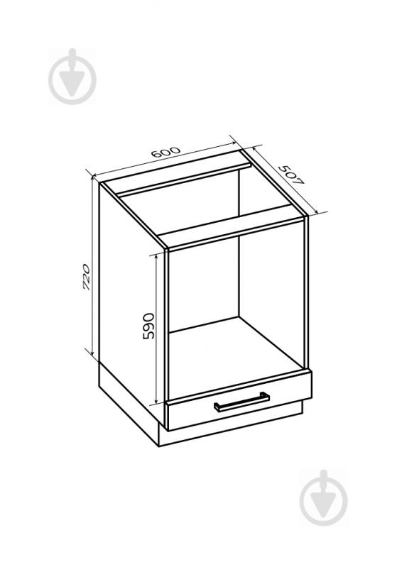 Тумба під духовку з тандембоксом Hettich 600х820х504мм 600x820x504 мм білий (НСДя1 60/82 Білий ) - фото 2